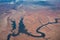 Aerial view of Bullfrog Marina, Lake Powell in Utah