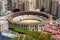 Aerial view of the Bullring of the Royal Cavalry of Ronda in Malaga, Spain