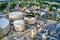 Aerial View of Burned Out Refinery Storage Tank