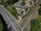 aerial view of Burton Agnes railway station, East Yorkshire