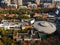 Aerial view of the bustling commercial block Wuhan Tiandi in Wuhan, China