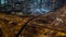 Aerial view of busy highway intersection and Dubai skyline