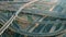 Aerial view of busy highway intersection at dusk Dubai