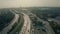 Aerial view of a busy urban highway in the morning. Moscow, Russia