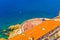 Aerial view of Cadran Solaire landmark on promenade des anglais in Nice, France