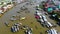 Aerial view of Cai Rang floating market, Can Tho, Vietnam. Cai Rang is famous market in mekong delta, Vietnam. Tourists, people