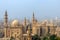 Aerial view of Cairo city from Cairo Citadel with Al Sultan Hassan and Al Rifai Mosques, Cairo, Egypt