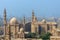 Aerial view of Cairo city from Salah Al Deen Citadel Cairo Citadel with Sultan Hassan and Al Rifai Mosques, Cairo, Egypt