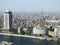 Aerial view of Cairo city skyline at the river Nile bank with Egyptian TV and foreign affairs ministry buildings