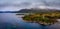 Aerial view of the Caisteal Maol in the village of Kyleakin on the Isle of Skye in the Inner Hebrides, Scotland