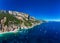 Aerial view of Cala Mariolu, Italy, east coast of Sardinia, Orosei gulf