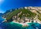 Aerial view of Cala Mariolu, Italy, east coast of Sardinia, Orosei gulf