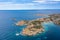 AERIAL VIEW OF CALA NAPOLETANA BEACH IN CAPRERA,SARDINIA