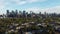 Aerial view of Calgary`s skyline in fall