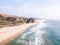 Aerial view on the Californian Pacific ocean cliffs