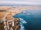 Aerial view on the Californian Pacific ocean cliffs