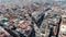 Aerial view of Calle de Alcala and Calle Gran Via.Panoramic aerial view of Gran Via, main shopping street in Madrid