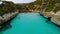 Aerial view of Calo des Moro, Mallorca in Spain.