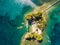 Aerial view of Cameo Island in Zakynthos Zante island, in Gree