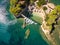 Aerial view of Cameo Island in Zakynthos Zante island, in Gree