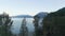 Aerial View of Canadian Mountain Landscape over Harrison Lake.