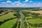 Aerial view of the canal of bourgogne