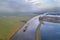 Aerial view of canal in Friesland