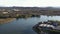 Aerial view of Canberra City, Australia, looking over Lake Burley Griffin