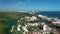 Aerial view of Cancun zona hotelera at sunny day