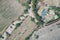 Aerial view of Cantalloc Aqueducts, Nazca, Peru.