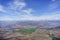 Aerial view of Canterbury landscape through perspex canopy from within glider cockpit in flight