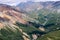 Aerial view of a canyon above the Kaskawulsh River in Kluane National Park, Yukon, Canada