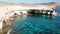 Aerial view Cape Cavo Greco. Bright sky and crystal water. . Mediterranean Sea. Cyprus