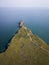 aerial view of Cape Kaliakra, Bulgaria's enchanting headland. Marvel at the majestic cliffs, ancient fortress, and