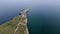 aerial view of Cape Kaliakra, Bulgaria's enchanting headland. Marvel at the majestic cliffs, ancient fortress, and