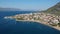 Aerial view, cape of Kamena Vourla city and Aegean sea, famous tourist destination in Phthiotis, Greece
