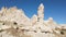 Aerial view of Cappadocia landscape. Turkey. Goreme National Park. Slow motion