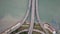 Aerial view car traffic Penang Bridge highway