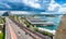 Aerial view of car traffic on Sydney Harbour Bridge