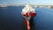 Aerial View Cargo Container Ship Moving Through the Water