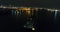 Aerial View Cargo Ship Delaware River at Night