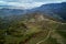 Aerial view of Carpathian mountains countryside in autumn morning