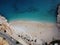 Aerial view of a cars driving on the road with people enjoying the sun in D-Maris Bay Hotel