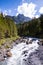 Aerial view of Cascade du Rouget Rouget Waterfalls in Sixt-fer-a-cheval in Haute-Savoie France