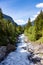 Aerial view of Cascade du Rouget Rouget Waterfalls in Sixt-fer-a-cheval in Haute-Savoie France