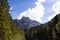 Aerial view of Cascade du Rouget Rouget Waterfalls in Sixt-fer-a-cheval in Haute-Savoie France