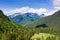 Aerial view of Cascade du Rouget Rouget Waterfalls in Sixt-fer-a-cheval in Haute-Savoie France