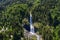 Aerial view of Cascade du Rouget Rouget Waterfalls in Sixt-fer-a-cheval in Haute-Savoie France