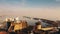 Aerial view of Castel Nuovo castle, Mount Vesuvius and sea. Naples, Italy