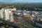 Aerial view of the of Castle Hill metro, shopping centre and apartments, Australia